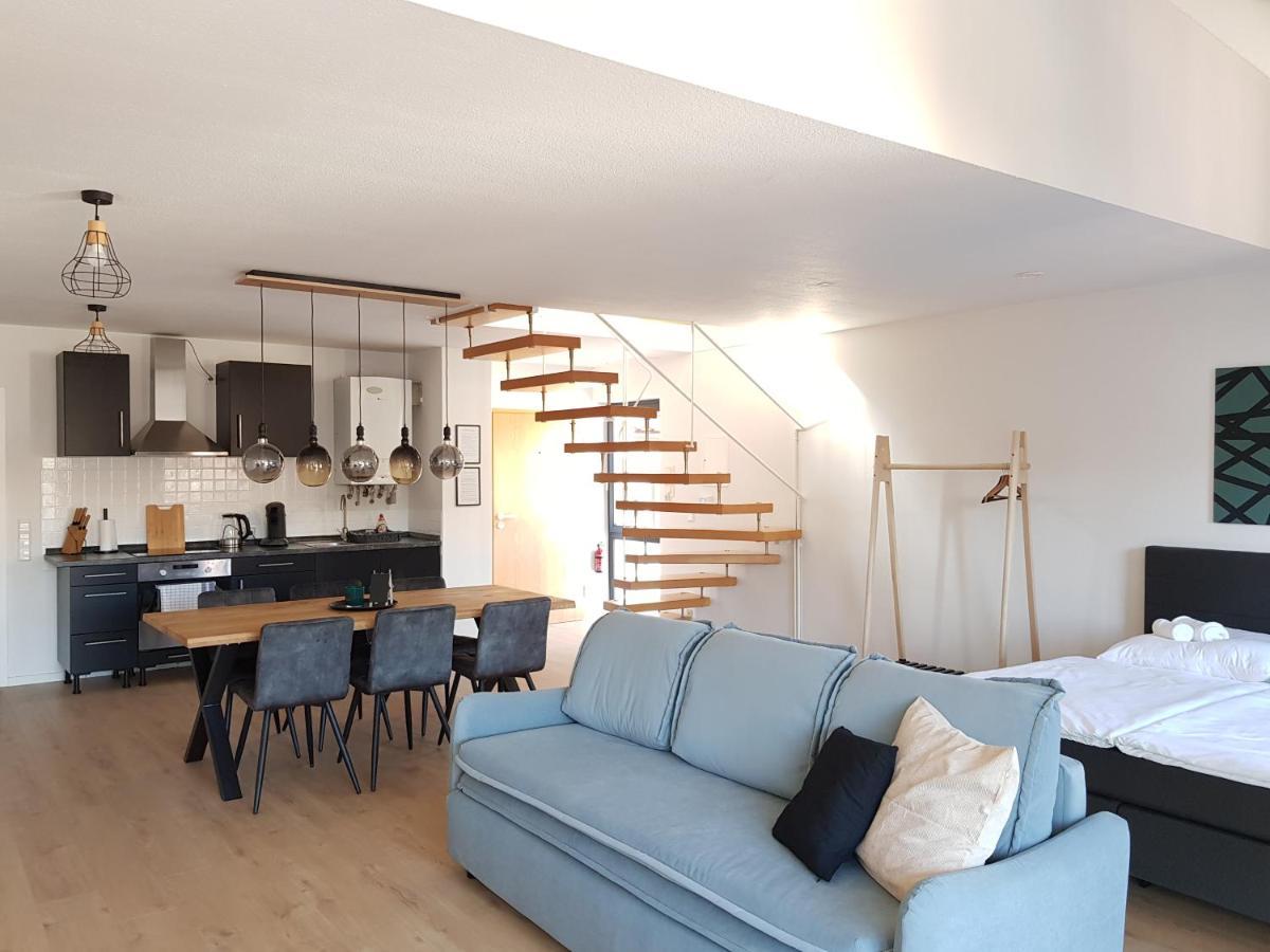 Amao-Green I 90Qm I Penthouse Maisonette Mit Rooftop I City Center I King-Size Betten Lahr  Luaran gambar