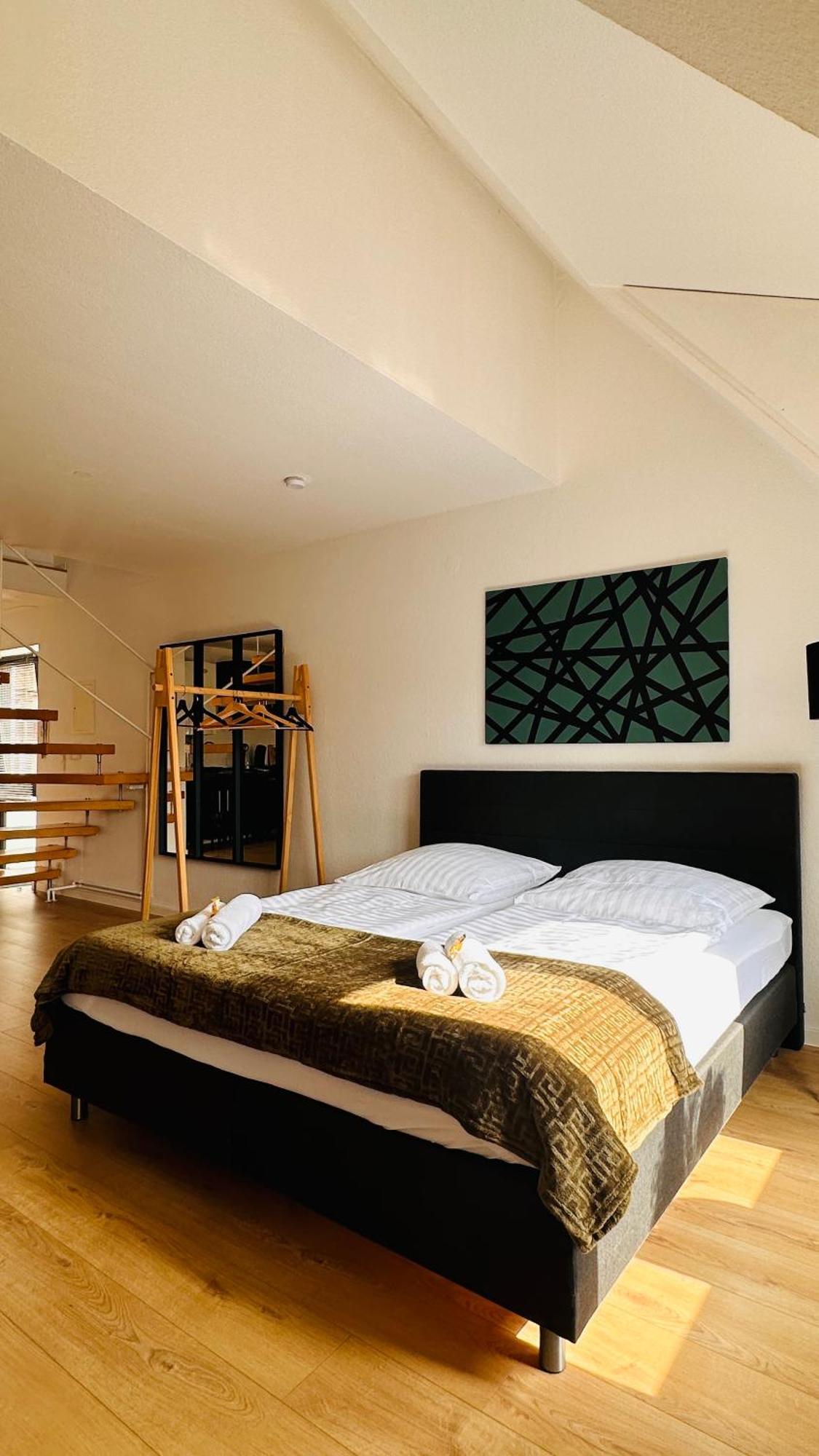 Amao-Green I 90Qm I Penthouse Maisonette Mit Rooftop I City Center I King-Size Betten Lahr  Luaran gambar