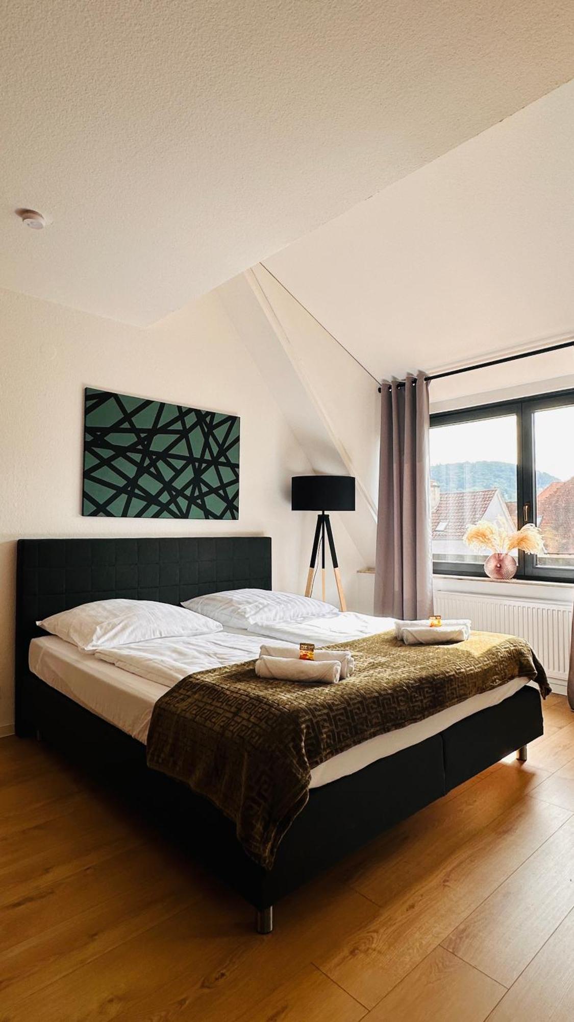 Amao-Green I 90Qm I Penthouse Maisonette Mit Rooftop I City Center I King-Size Betten Lahr  Luaran gambar